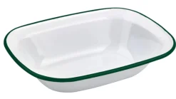 Plat rectangulaire blanc acier émaillé 26 cm - Aucune Sale