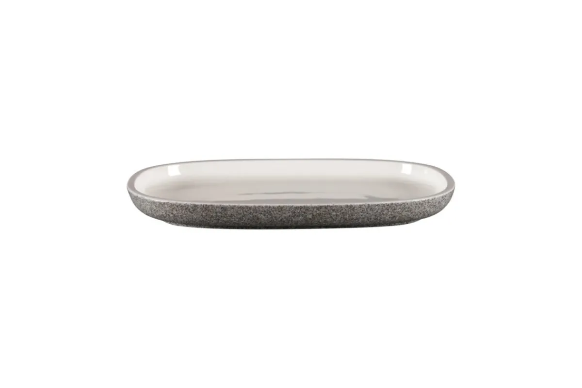 Plat rectangulaire gris porcelaine vitrifiée 26,1 cm stone Ease - RAK Sale
