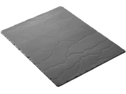 Plat rectangulaire noir porcelaine culinaire 40x30 cm Basalt - REVOL