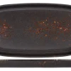 PROOF Plat rectangulaire noir porcelaine 30 cm Etna Discount