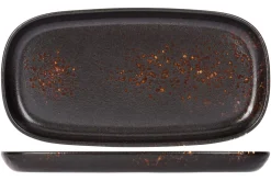 PROOF Plat rectangulaire noir porcelaine 30 cm Etna Discount