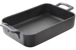 REVOL Plat rectangulaire noir porcelaine culinaire 34x25 cm Belle Cuisine Discount