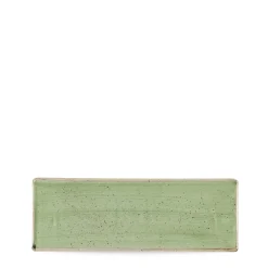 Plat rectangulaire Sage Green porcelaine vitrifiée 30 cm Stonecast Sage - CHURCHILL New