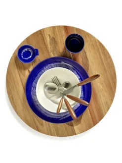 Plat rond blanc artichaut noir grès émaillé Ø 44,5 cm Feast By Ottolenghi - SERAX New