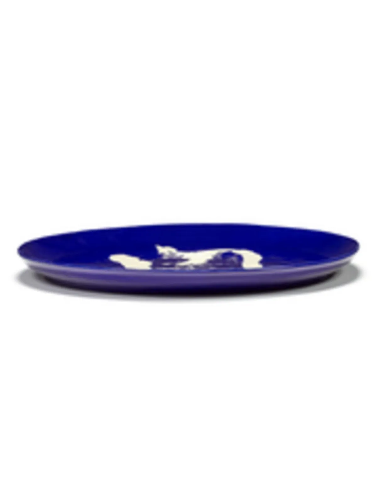 SERAX Plat rond bleu poivron blanc grès émaillé Ø 44,5 cm Feast By Ottolenghi Hot