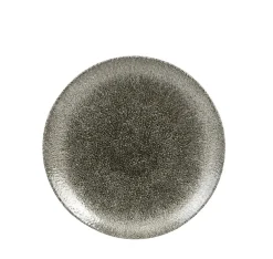 CHURCHILL Plat rond noir porcelaine vitrifiée Ø 21,7 cm Raku Quartz