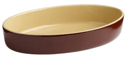 Plat sabot ovale brun grès émaillé 16,6x10 cm - PRO.MUNDI Sale
