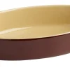 Plat sabot ovale brun grès émaillé 24,5x15 cm - PRO.MUNDI New