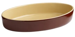 Plat sabot ovale brun grès émaillé 18x12 cm - PRO.MUNDI