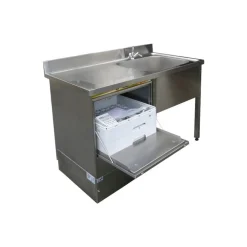 PROINOX Plonge 1 bac avec espace lave-vaisselle inox 140 cm x 85 cm Avec dosseret à droite Avec étagère Online