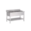 Plonge 2 bacs inox 100 cm x 85 cm Avec dosseret Avec étagère - PROINOX Online