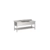 PROINOX Plonge 2 bacs inox 200 cm x 85 cm Avec dosseret Avec étagère Online