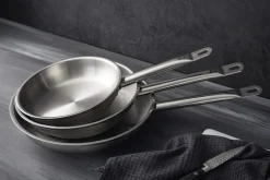 Poêle rond inox Ø 24 cm 5,5 cm Qualiplus - PRO.COOKER