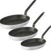 Poêles D24/28/32 cm rond aluminium Revêtement anti-adhésif Ø 32 cm (3 pièces) - PRO.COOKER Best