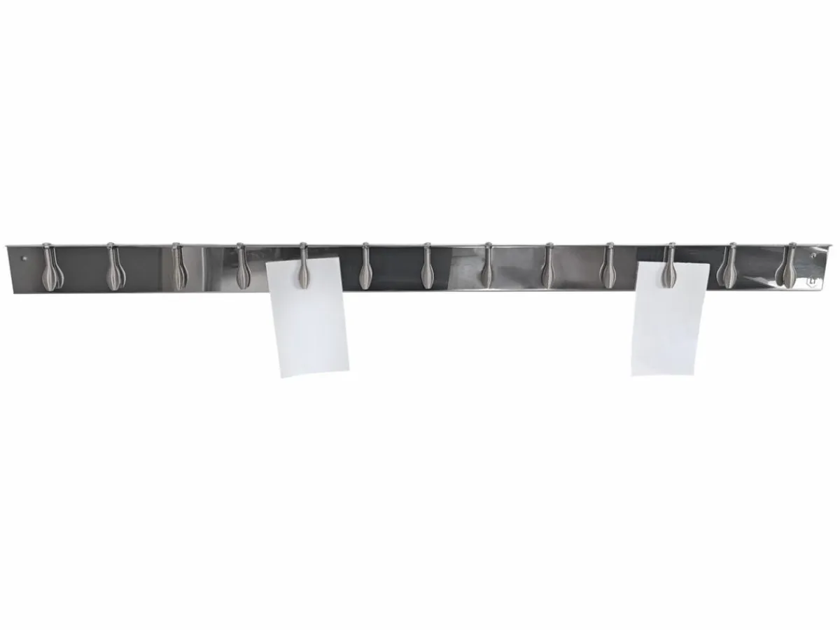 Porte fiches aimanté 13 ressorts inox 100x6x1,5 cm - L.TELLIER Best