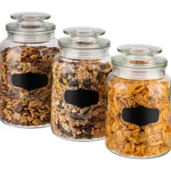 APS Pot avec couvercle et étiquette pour craie verre Ø 11 cm 18 cm 1 L Discount