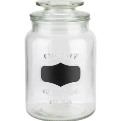 APS Pot avec couvercle et étiquette pour craie verre Ø 11 cm 18 cm 1 L Discount