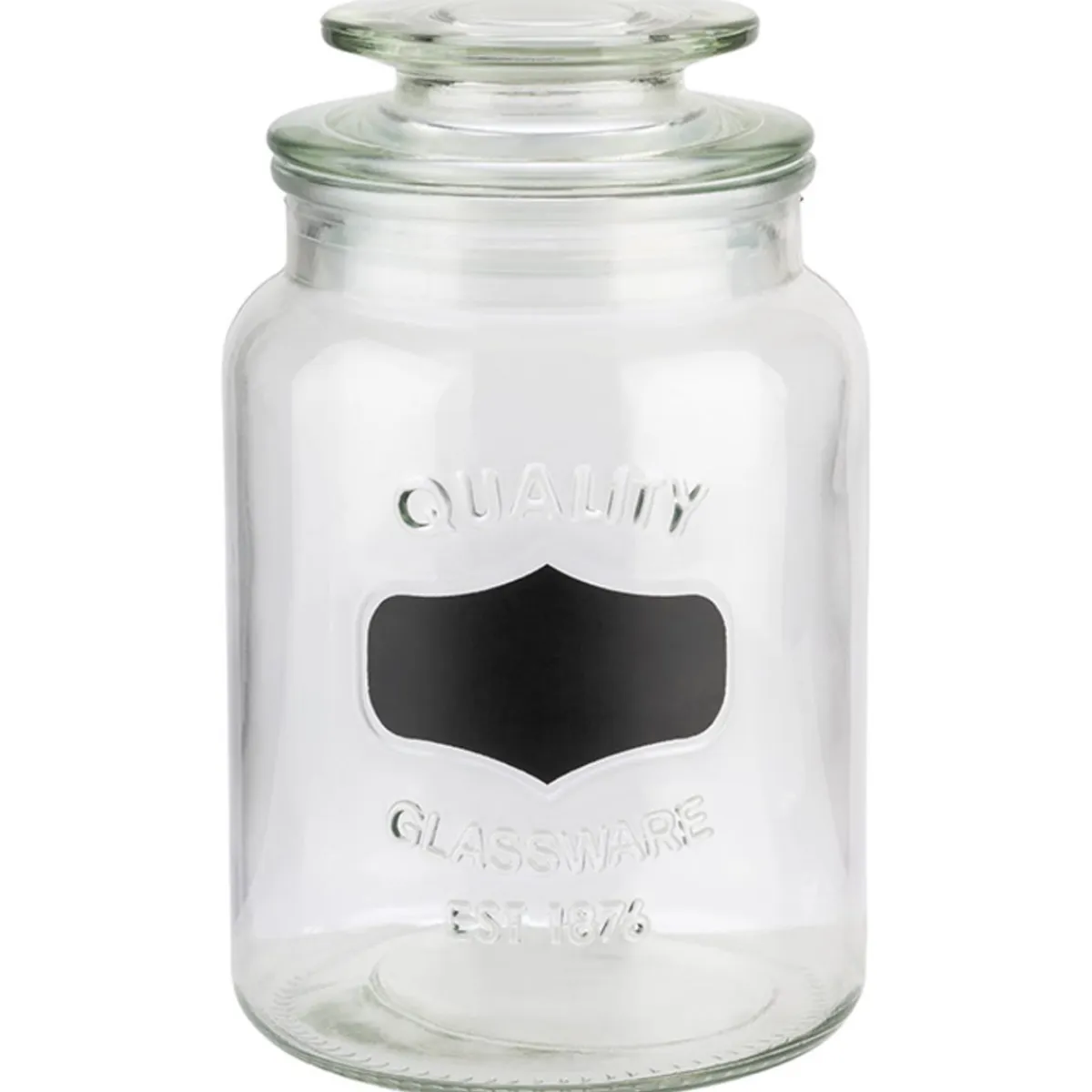 APS Pot avec couvercle et étiquette pour craie verre Ø 11 cm 18 cm 1 L Discount