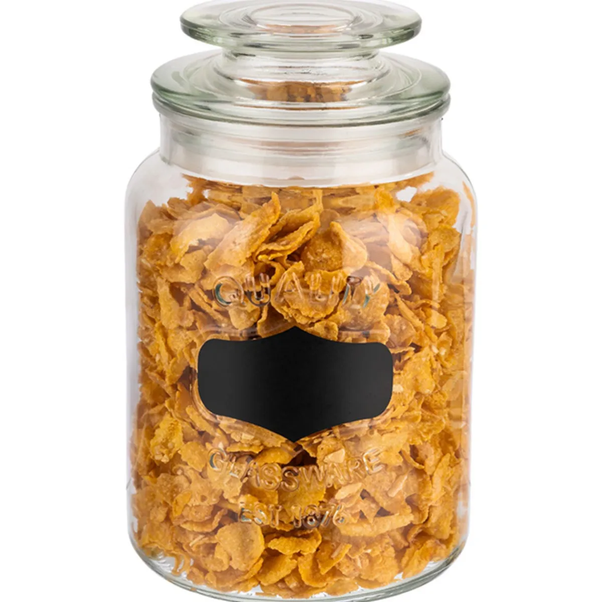 APS Pot avec couvercle et étiquette pour craie verre Ø 11 cm 18 cm 1 L Discount