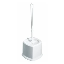Pot à balai et brosse toilettes carré blanc plastique - GILAC Outlet