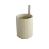 Pot haut rond beige porcelaine Ø 12,5 cm The Grid - APS Online