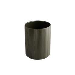 Pot haut rond marron porcelaine Ø 12,5 cm The Grid - APS Best