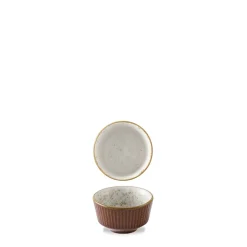Pot à sauce rond brun porcelaine vitrifiée Ø 8 cm Stonecast Natural - CHURCHILL Outlet