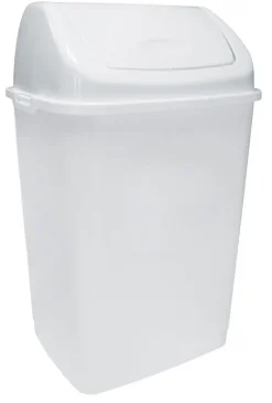 Poubelle couvercle basculant plastique 35 L blanc - ROSSIGNOL Best