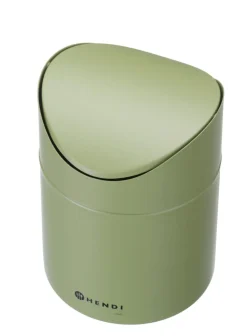 HENDI Poubelle de table couvercle pivotant vert acier Ø 120 cm 16,5 cm Uniq Sale