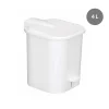 Poubelle à pédale carré blanc plastique - GILAC Best