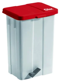 GILAC Poubelle à pédale plastique 50 L blanc Discount