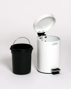 Poubelle à pédale rond blanc acier - PROBBAX Clearance