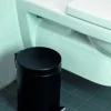 PROBBAX Poubelle à pédale rond noir mat métal Outlet
