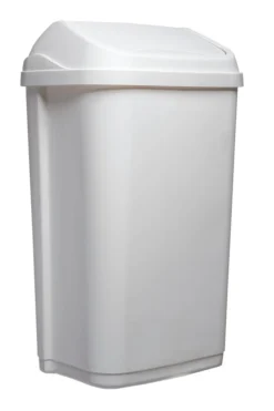 Poubelle plastique 50 L blanc - PROBBAX New