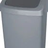 Poubelle plastique 15 L gris - PROBBAX Discount