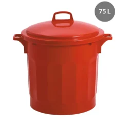 GILAC Poubelle plastique 75 L rouge Outlet