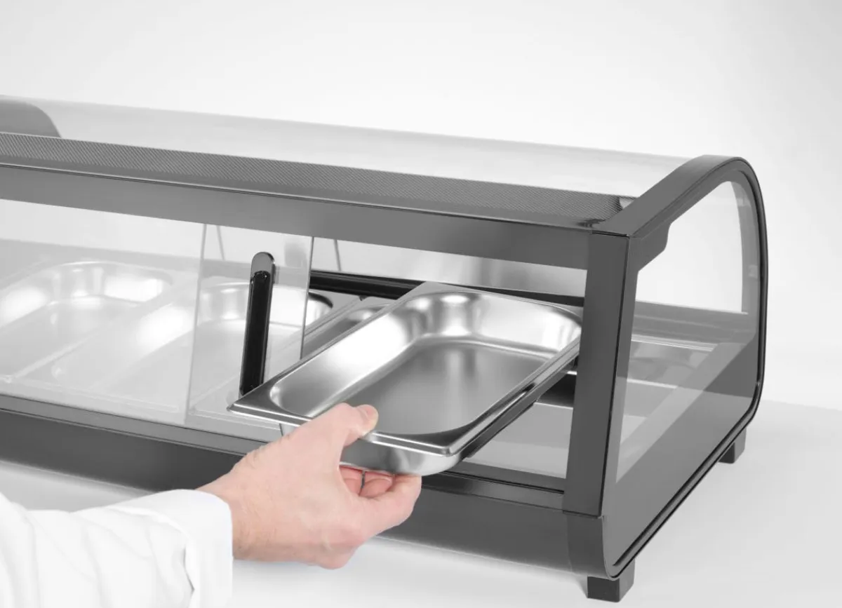 Presentoir sushi refrig 42l noir froid positif 42 L 4 bacs - HENDI Discount