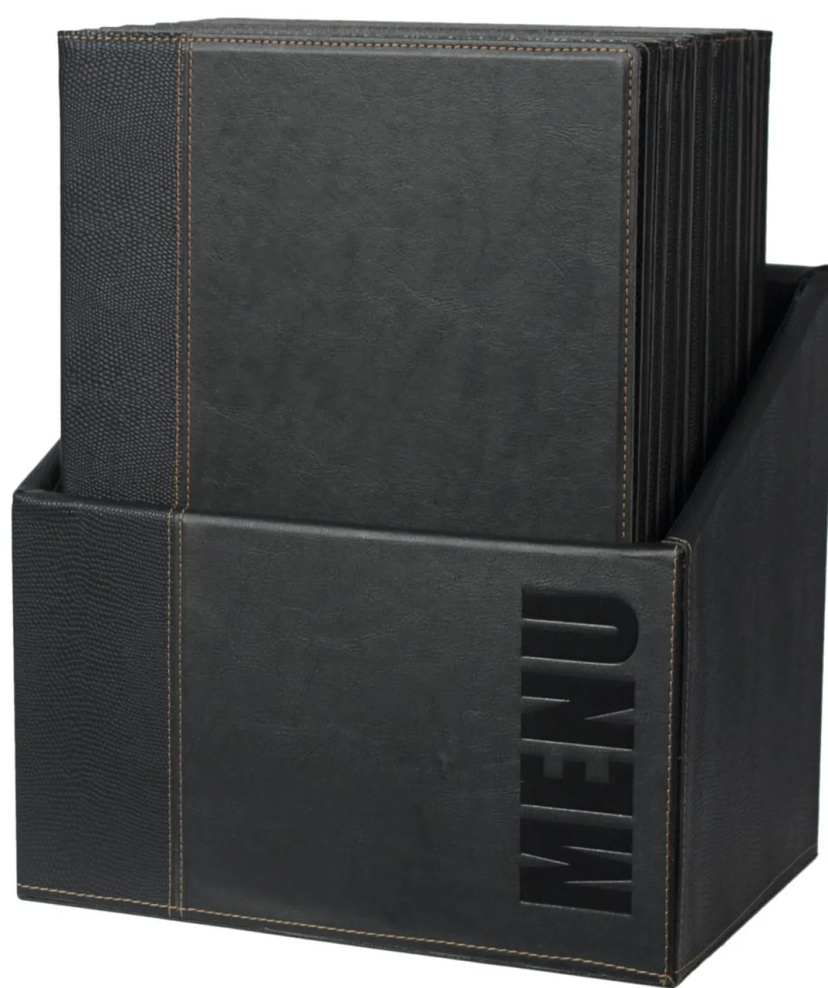 SECURIT Protège-menu rectangulaire noir 4 vues ajoutables (20 pièces) New