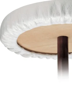 Aucune Protège-table imperméable rond blanc PVC Discount