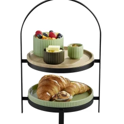 APS Présentoir à assiettes diamètre 20cm métal noir Ø 20,5 cm 35,5x23,5 cm The Grid Online