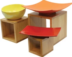 TABLECRAFT Présentoir brun bambou 23 cm Barclay Risers (3 pièces) Online