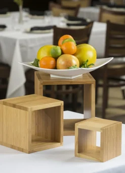 TABLECRAFT Présentoir brun bambou 23 cm Barclay Risers (3 pièces) Online