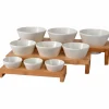 Présentoir buffet 3 bols rectangulaire bambou 29 cm - VOLLRATH Online