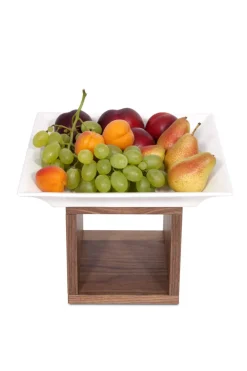 ZEPE Présentoir carré brun noyer 21 cm Nature (3 pièces) Hot