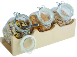 Présentoir à céréales 3 bols bois 43x17 cm 6 L Good Morning - APS Sale