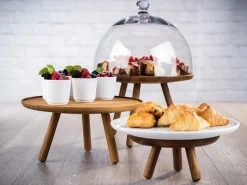 APS Présentoir à pâtisserie acacia Ø 300 mm 105 mm Acacia