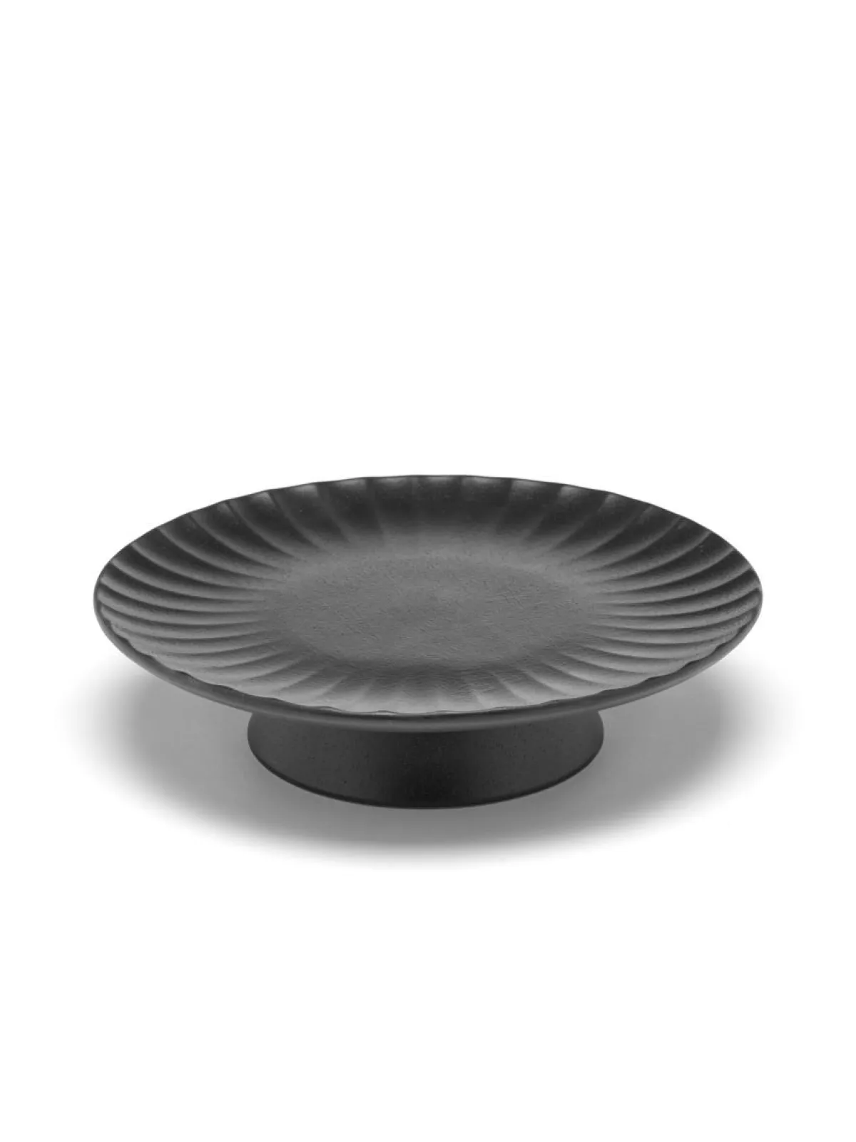 SERAX Présentoir à pâtisserie rond noir grès émaillé Ø 24 cm Inku