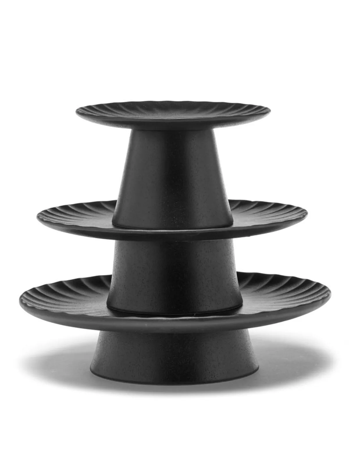 SERAX Présentoir à pâtisserie rond noir grès émaillé Ø 24 cm Inku