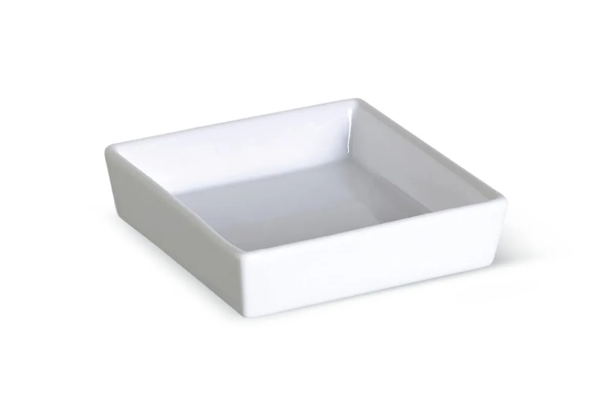 PRO.MUNDI Ravier carré blanc porcelaine vitrifiée 11 cm Edina New