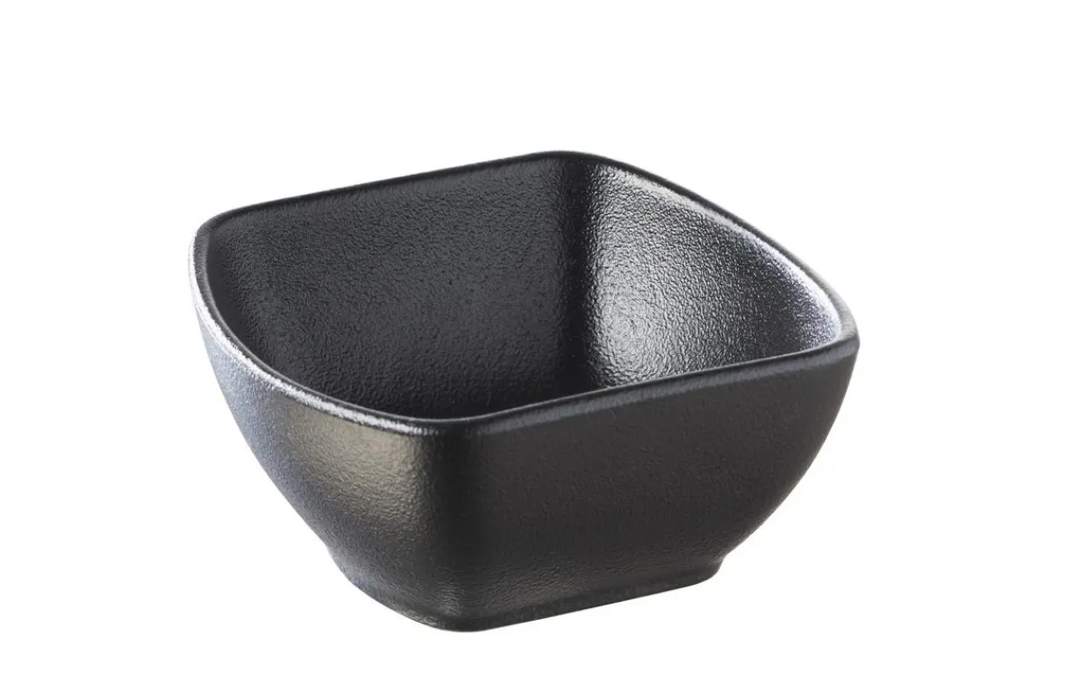 REVOL Ravier carré noir porcelaine culinaire 13 cm Club New
